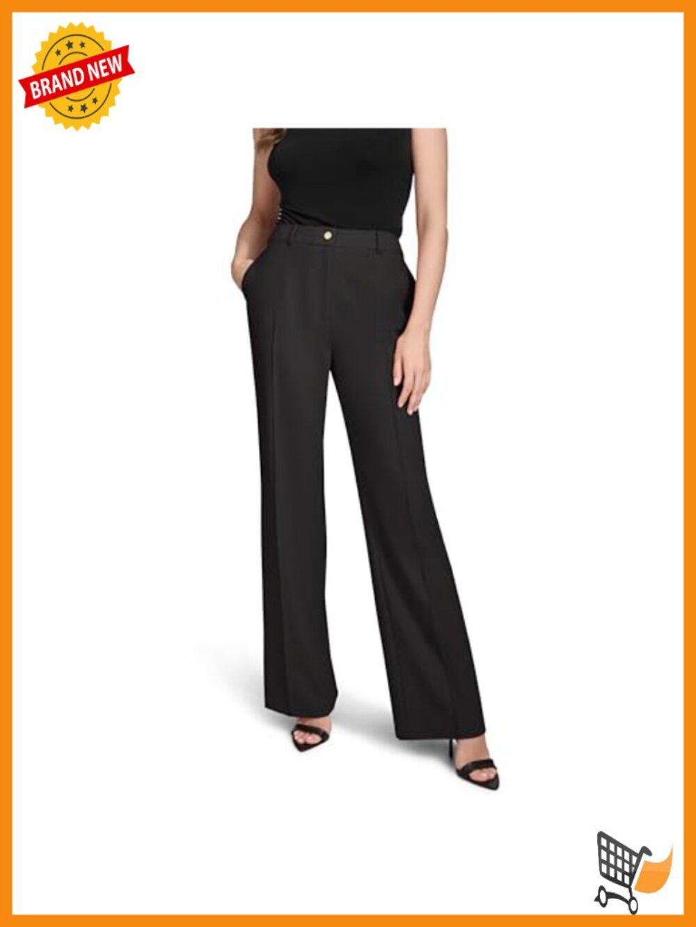 Straight Leg Woven Suiting Pant Flat Front Mid Rise